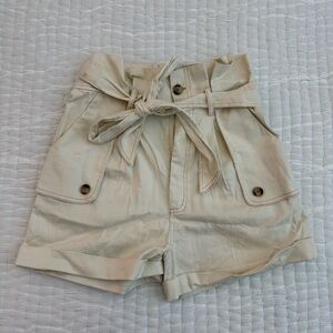 Vici Exclusive x Fate Women's Cream Tie-Waist Shorts